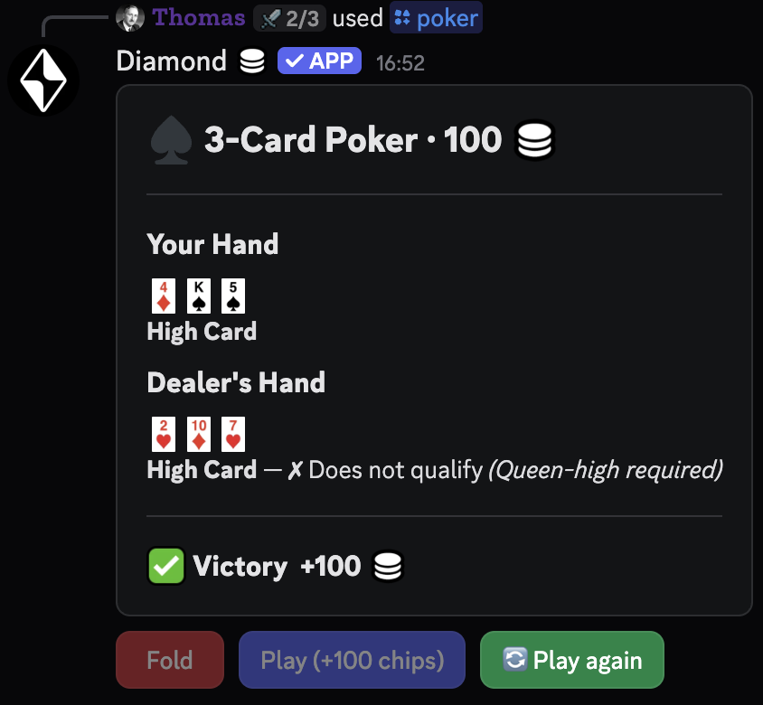 Diamond Bot Diamond β The Casino Bot for Discord